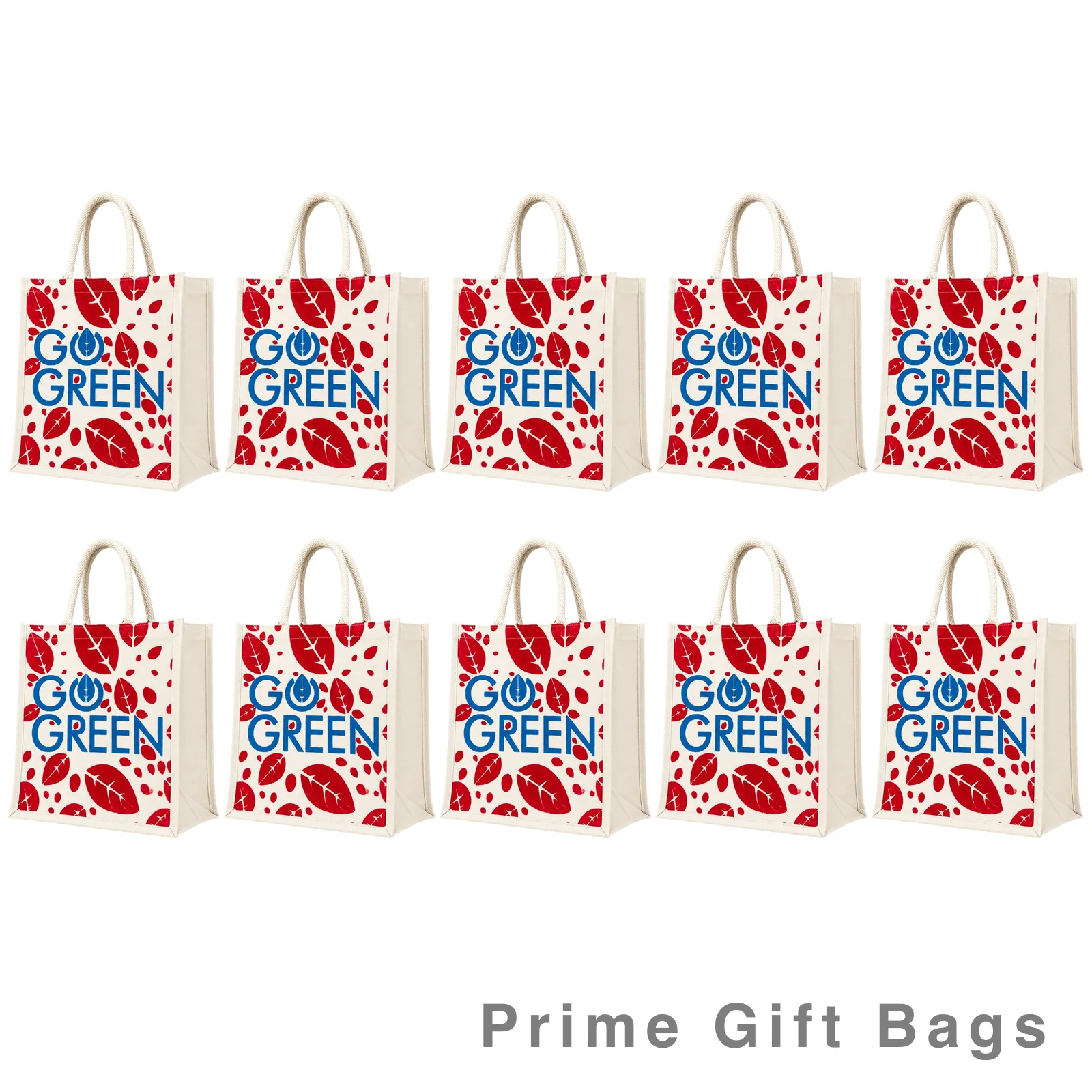 Green Vibe Canvas Zip Bag (Red) — Trendy Reusable Tote with Zip