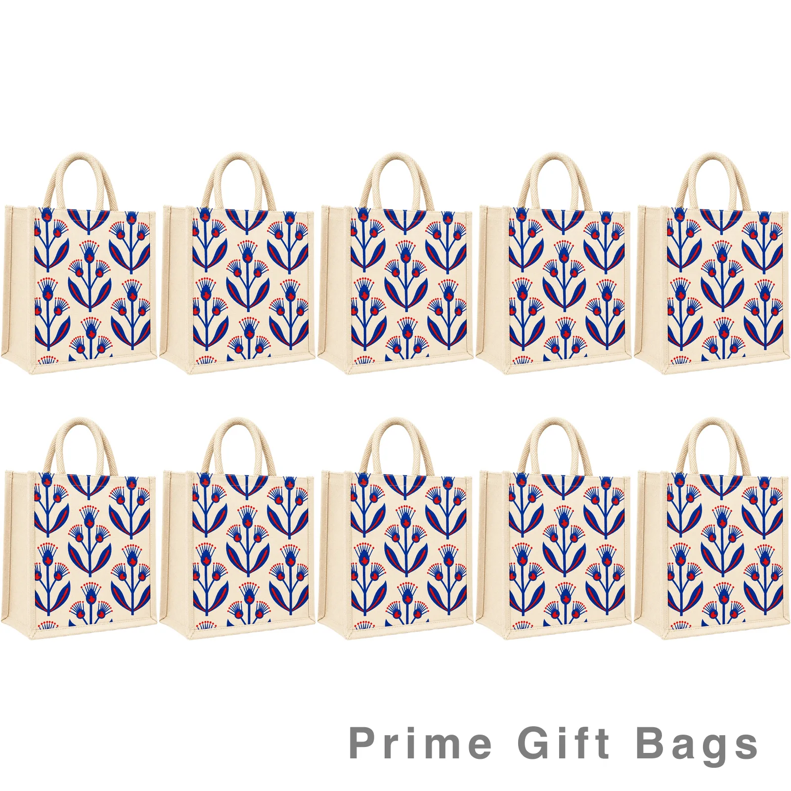 Royal Floral Canvas Bag with Velcro & Lace — Elegant Reusable Tote