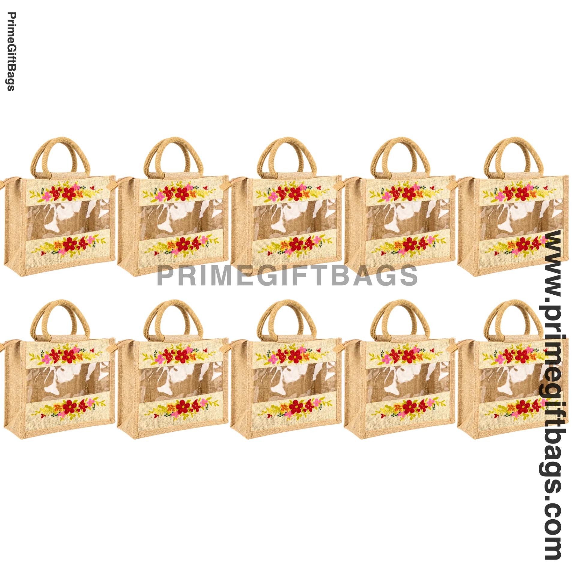 Floral Window Jute Bag