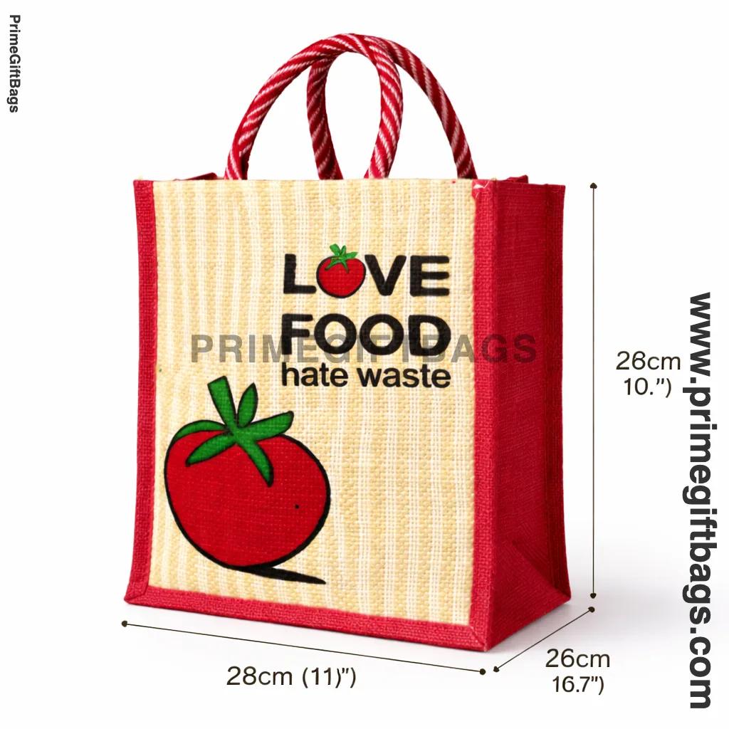 Love Food Goddess Zip Jute Bag — Festive Pooja Return Gift
