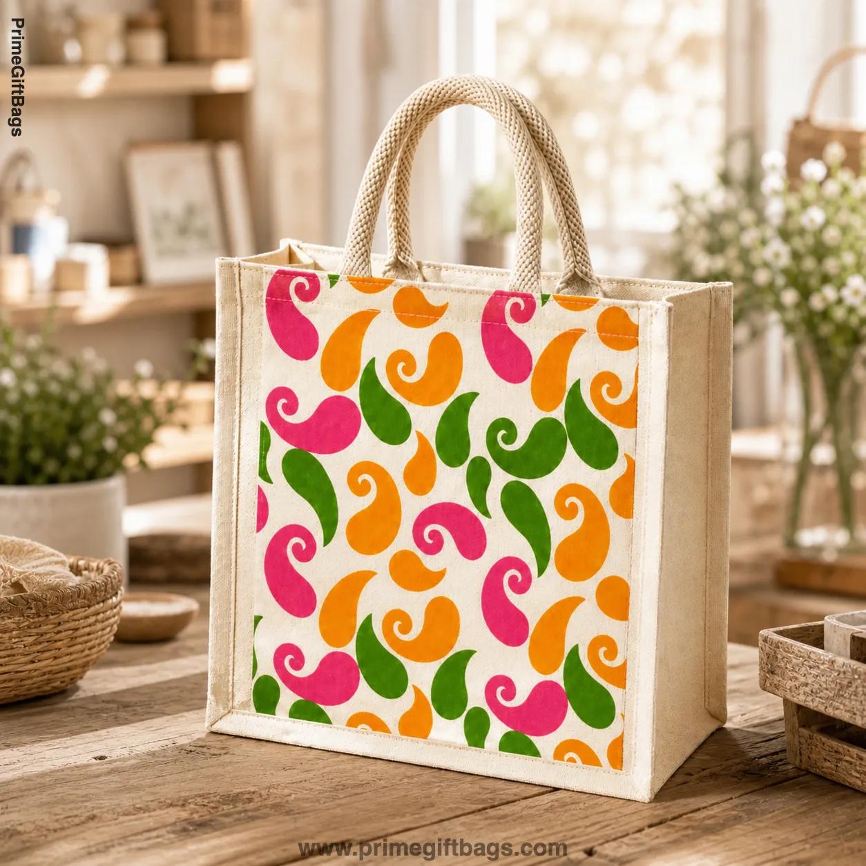 Artisan Paisley Canvas Tote (Yellow) — Reusable Shopping Bag