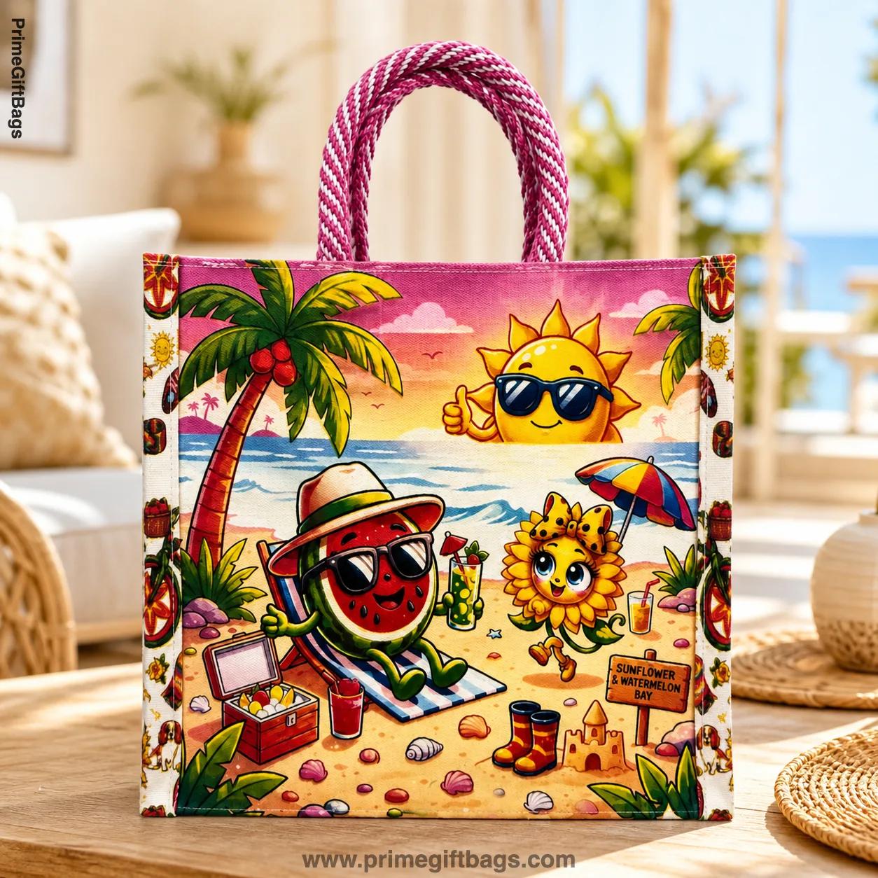 Beach Vibes Canvas Tote Bag — Trendy Reusable Shopping Bag
