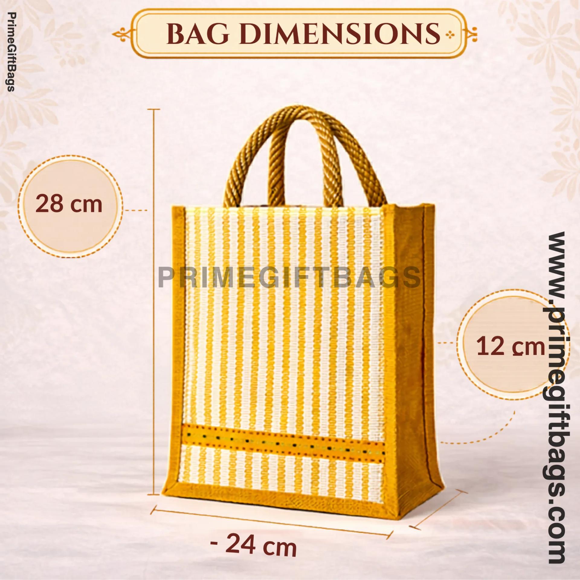 Yellow Border Return Gift Jute bag