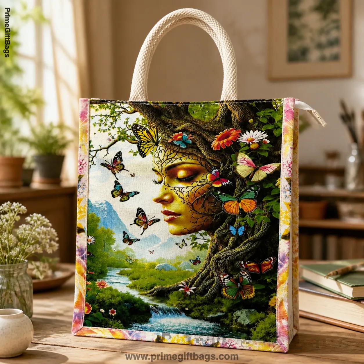 Butterfly Blossom Canvas Tote Bag — Pretty Reusable Shopper