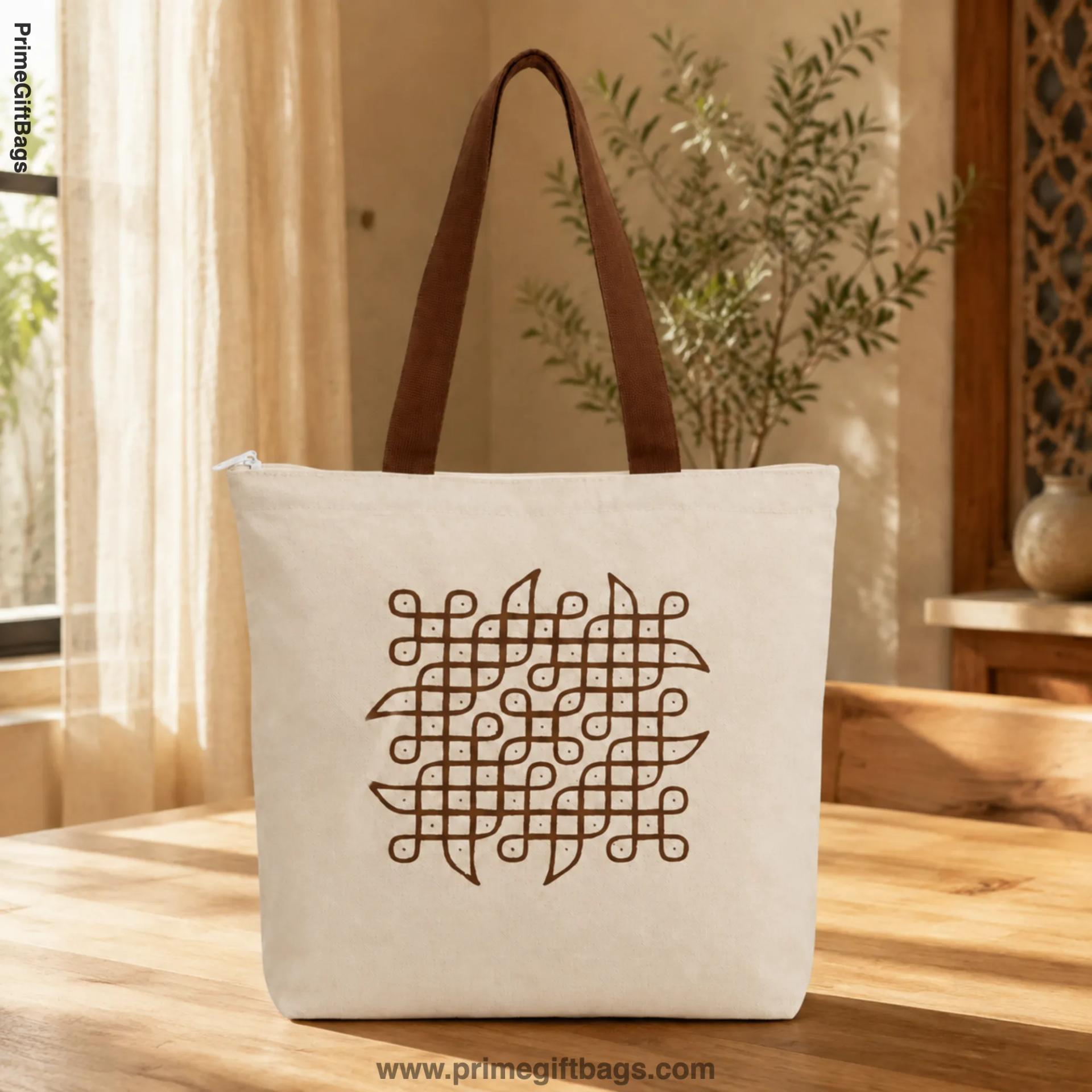 Geometric Brown Tote bag