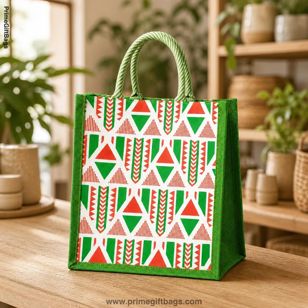 Eco Prism Green Canvas Tote Bag — Sustainable Reusable Shopper