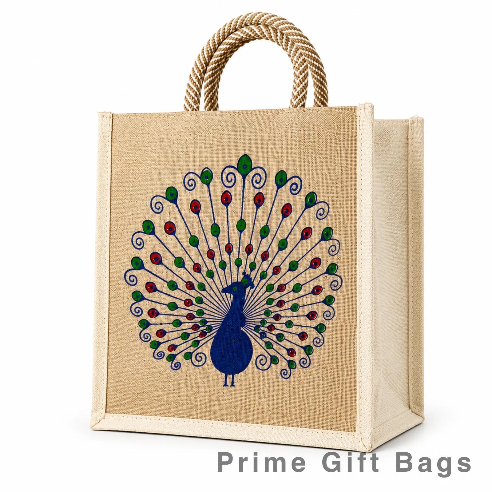 Ethnic Peacock Jute Bag — Handcrafted Designer Tote (Made to Order)