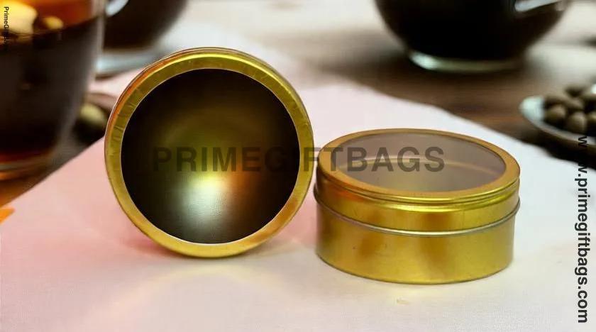 Gold Window Tin Jars