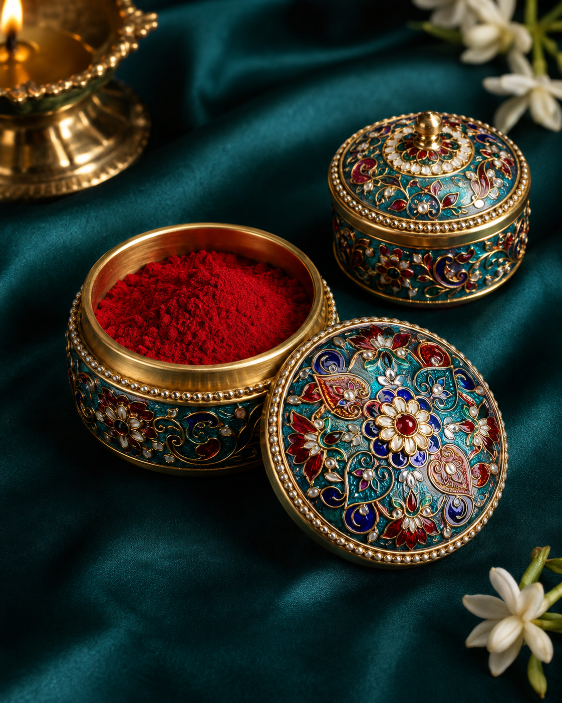 Meenakari Kumkum Box