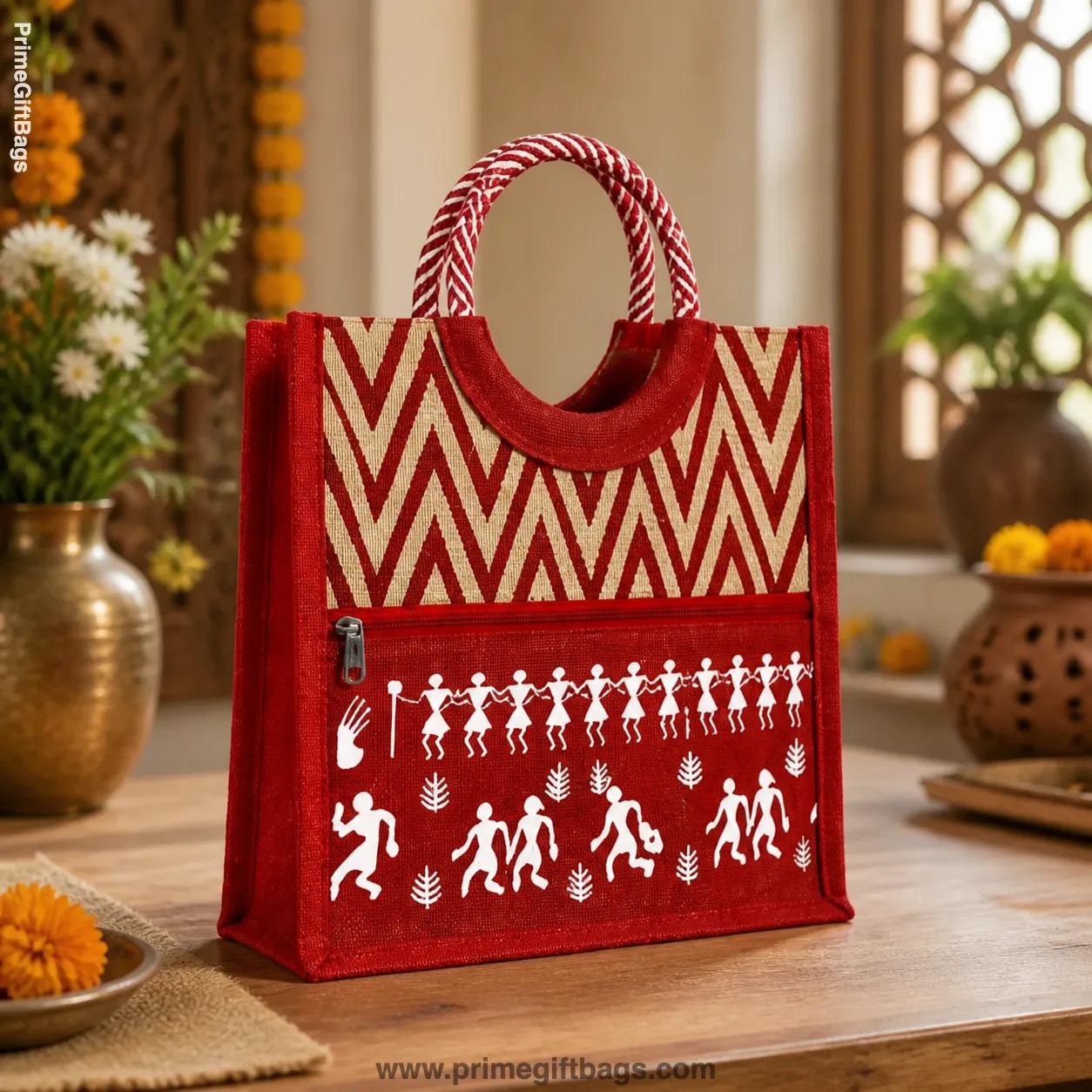 Neo-Ethnic Multicolor Jute Bag — Trendy Handcrafted Tote & Return Gift