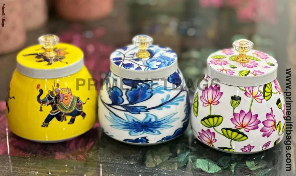 Pichwai & Thambola Printed Jars