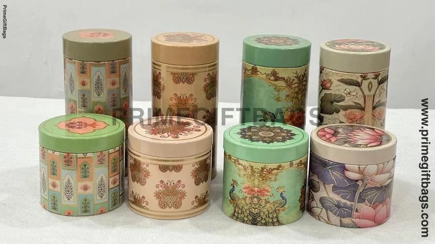 Traditional Print Airtight Tin Jars